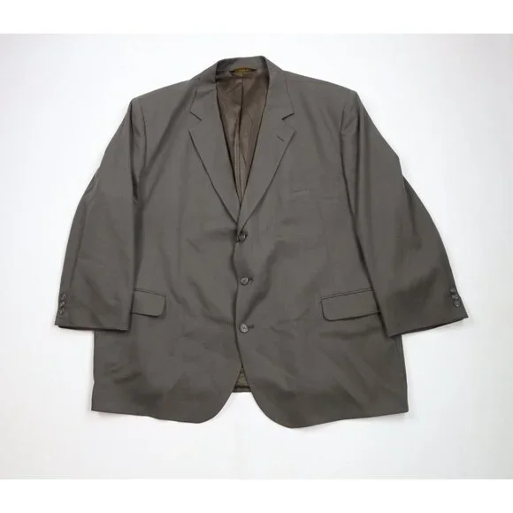 Vintage 70s Streetwear Mens 56L Piece Worsted Wool Wedding Suit